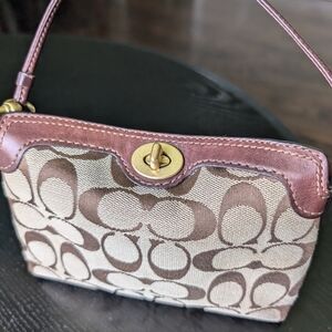 COPY - Coach Brown and Tan Signature Shoulder Bag